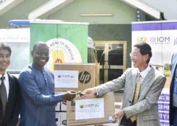 The International Organization for Migration (IOM) has handed over equipments to health Ghana Health Service