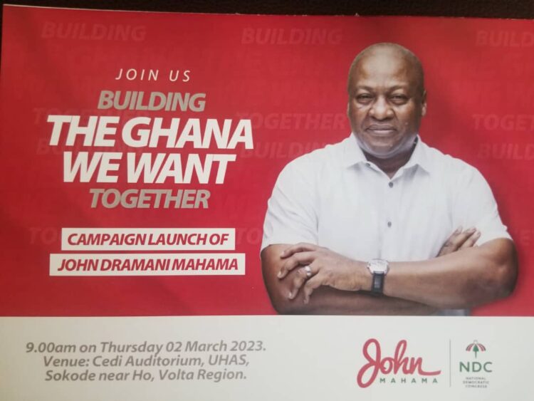 Mahama to Launch “Building the Ghana We Want Together” Campaign On March 2.