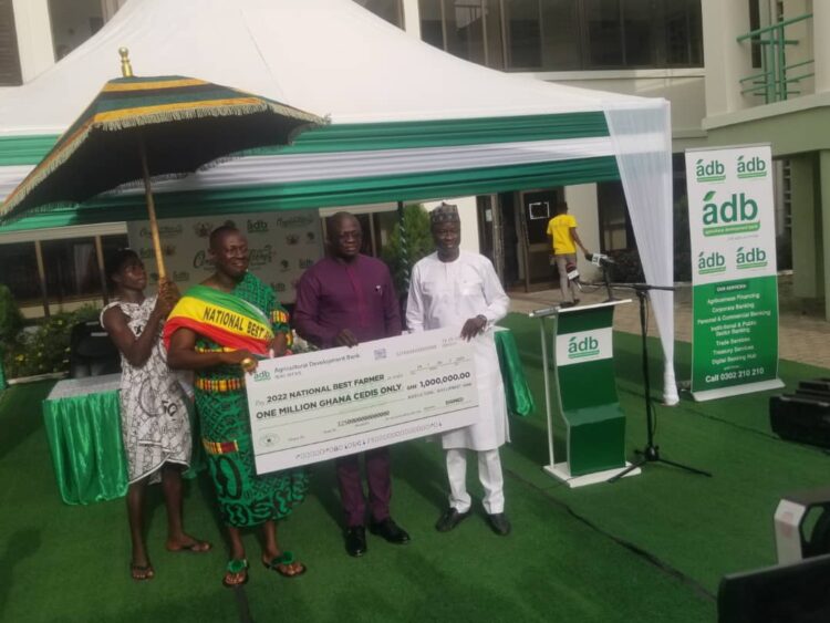 ADB Presents gh1million to 2022 National Best Farmer in fulfillment of Pledge