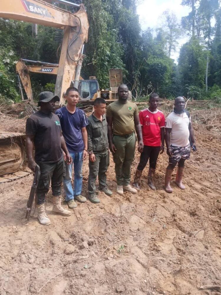 Two Chinese and their Ghanaian Counterpart Arrested Over Galamsey at Tano-Anwia Forest Reserve