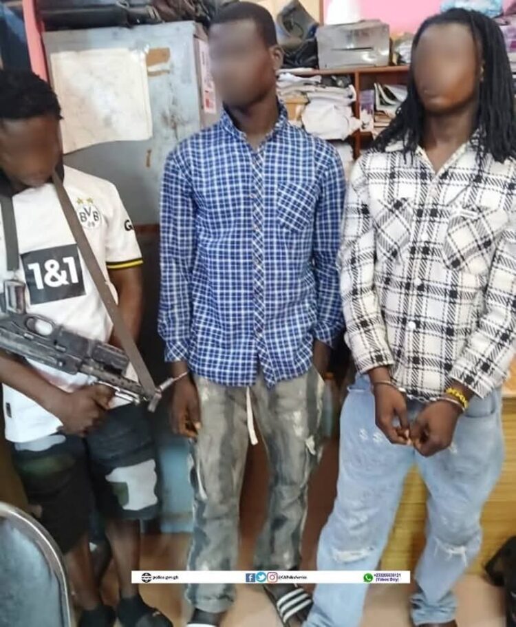 Three Arrested with SMG Rifle and Ammunition in Western Region