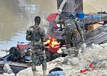 Anti-Galamsey Taskforce Strikes Hard: Burns Down Illegal Mining Camp, 12 Excavators Seized, in Offin Shelter Belt Reserve