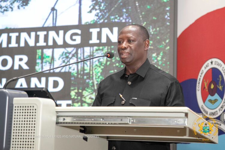 Lands Minister Outlines Bold Strategy to Combat Illegal Mining at Ghana Armed Forces Command and Staff College