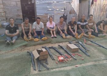 NAIMOS Arrests 10 Heavily Armed Chinese Illegal Miners at ABUSA in the Ashanti Region.