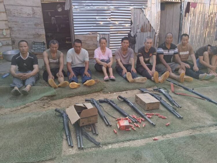 NAIMOS Arrests 10 Heavily Armed Chinese Illegal Miners at ABUSA in the Ashanti Region.