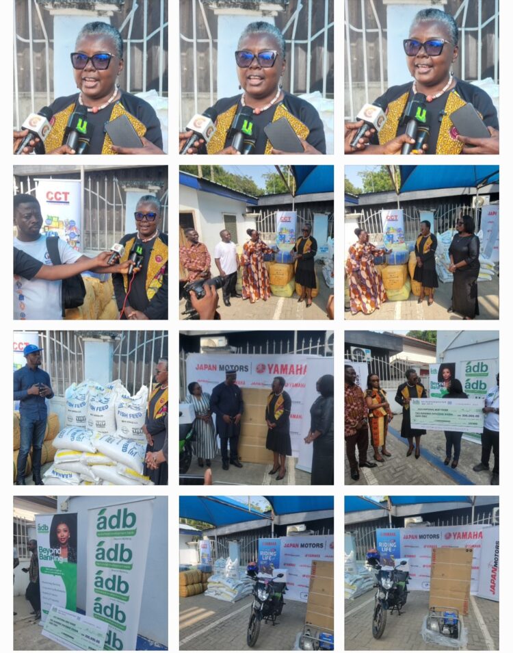 Fisheries Minister Commends ADB, CCT, Yamaha, Beacon Hill, Ranaan for Donating towards 41st Farmers Day Celebration.