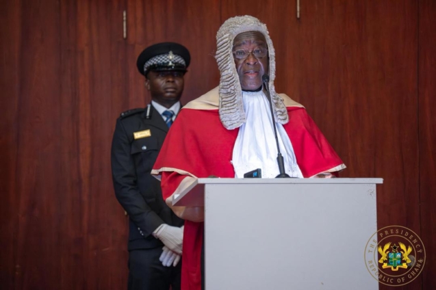 Baffoe-Bonnie,Sworn in As New Chief Justice.. vows to uphold rule of law and respect the separation of powers